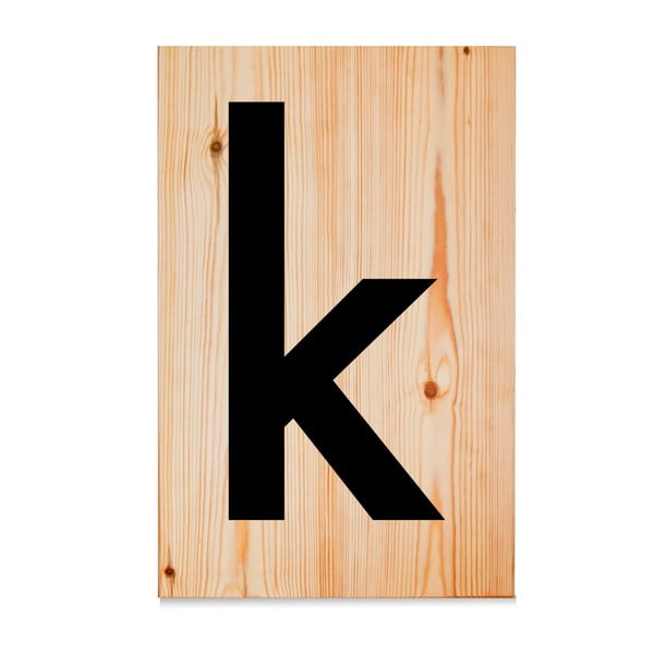 Dřevěná cedule Letters K