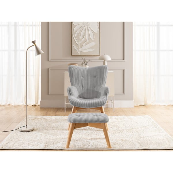 Hall velvetist tugitool koos jalatoega Niko - Ropez-image-1