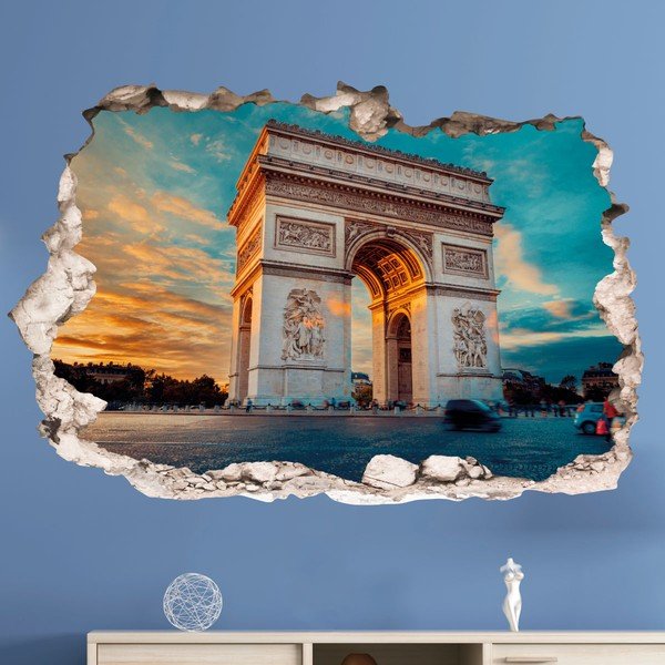 3D samolepka na zeď Ambiance Arc de Triomphe in Paris-image-1