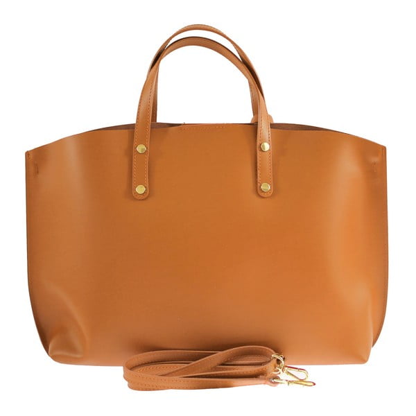 Konjaki pruunist nahast City käekott - Chicca Borse-image-2