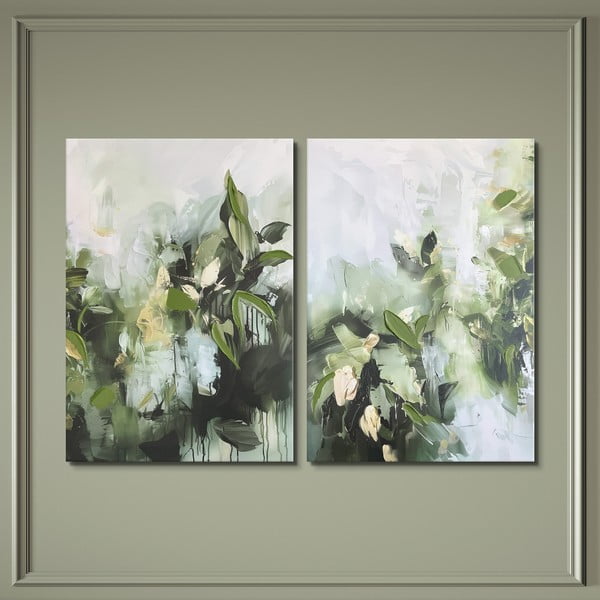 Käsitsi maalitud elementidega maalid 2 tk komplektis 50x70 cm Myrtle - Styler-image-4