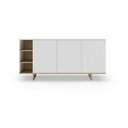Valge tammedekooriga madal kummut 170x80 cm Cequoia - Marckeric