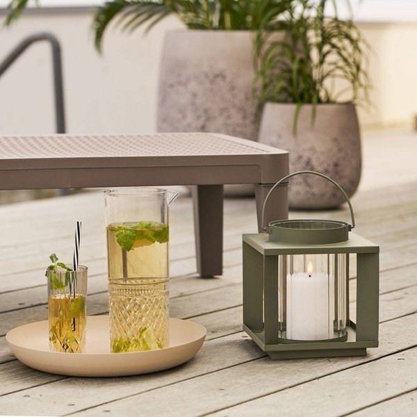 Metall/klaas latern (kõrgus 20,5 cm) Lohals - House Nordic-image-1