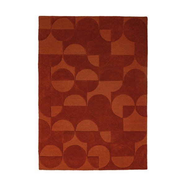 Käsitsi kootud terrakotavärvi villavaip 120x170 cm Gigi - Flair Rugs