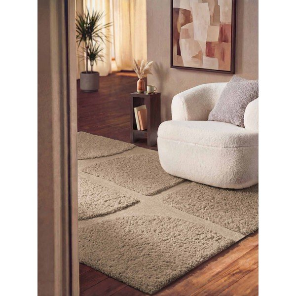 Beež käsitsi kootud vaip 80x150 cm Lambeth Jasper - Ted Baker-image-1