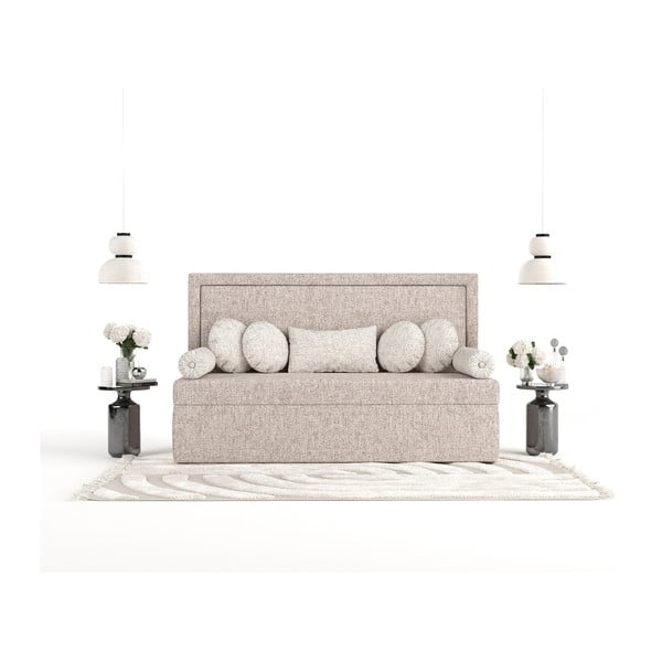 Polsterdatud üheinimesevoodi, helepruun 80x200 cm Scala - Maison de Rêve-image-4