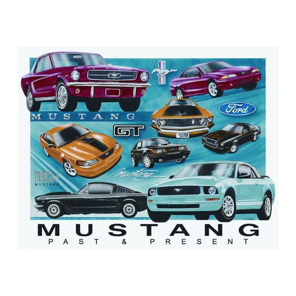 Plechová cedule Mustang, 30x40 cm