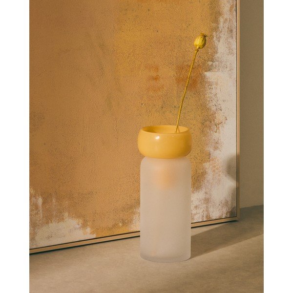 Kollane klaasist vaas (kõrgus 30,5 cm) Kelse - Kave Home-image-1