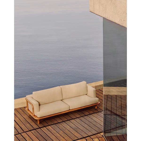 Beež-puiduvärvi tiikpuidust aiadiivan Turqueta - Kave Home-image-1