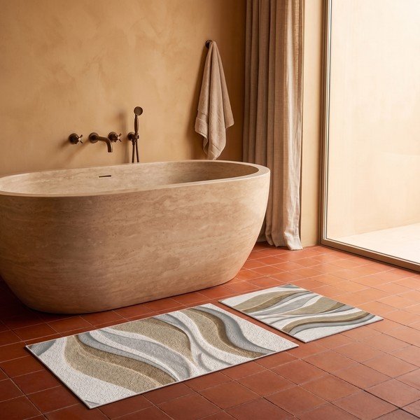 Beežid vannitoamatid 2tk komplektis 60x100 cm - Foutastic-image-1
