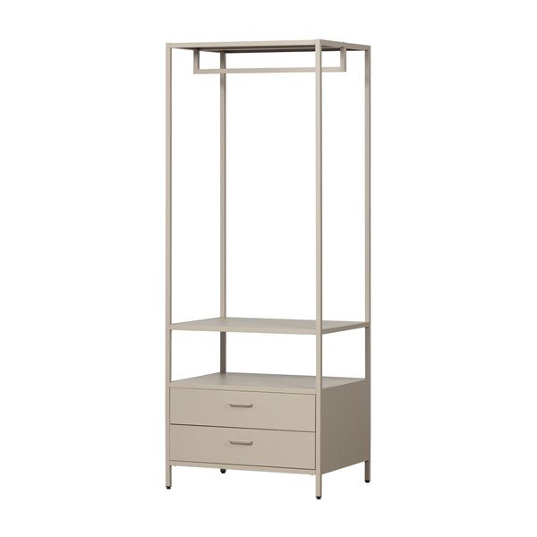 Beež avatud metallist riidekapp 70x185x54 cm Ferris - WOOOD-image-2