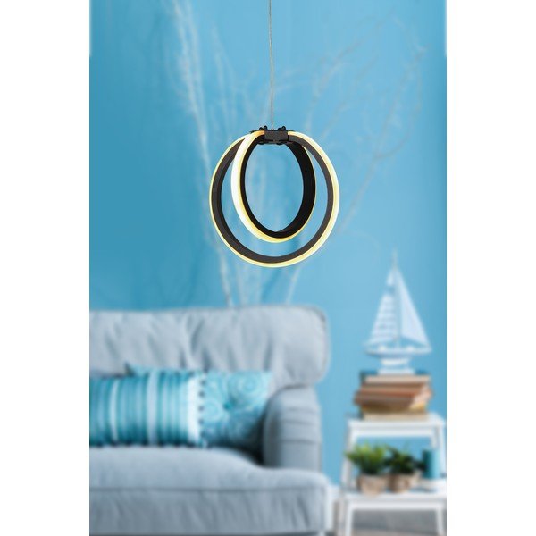 Must metallist LED rippvalgusti ø 25 cm Sezen - Squid Lighting-image-1