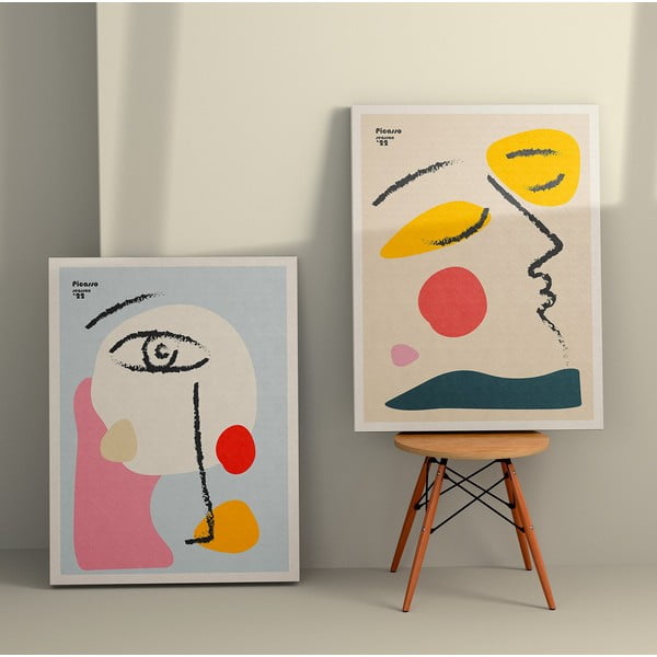 Maalid 2 tk 50x70 cm komplektis Faces - Wallity-image-1