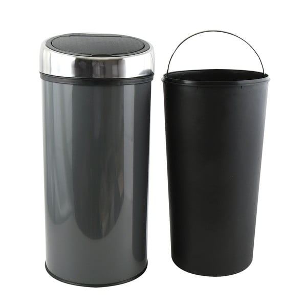 Tumehall puutetundlik terasest prügikast 30 l - MSV-image-2