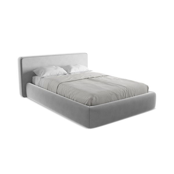 Hall polsterdatud kaheinimesevoodi koos voodipõhja ja panipaigaga 140x200cm Kiana - Makamii-image-2