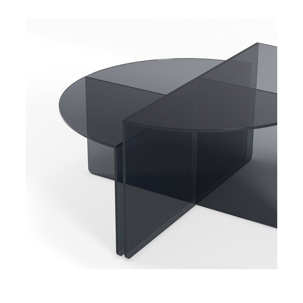 Hallist klaasist ümmargused kohvilauad, 2 tk komplektis ø 80 cm Velta - MOME-image-4