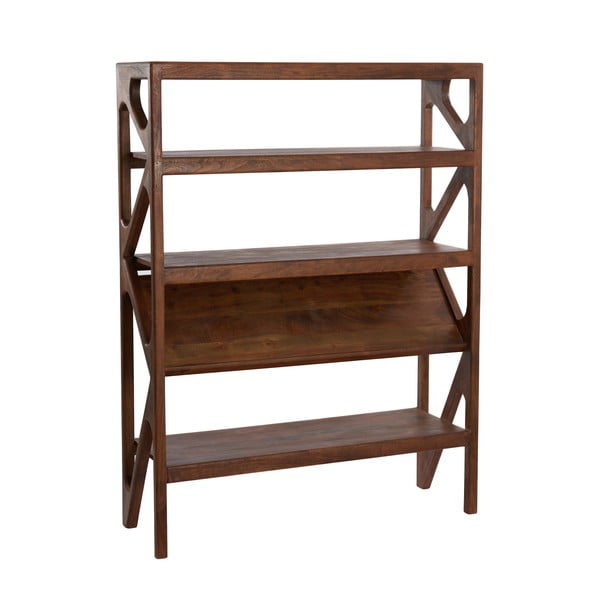 Pruun akaatsia täispuidust raamaturiiul 120x160 cm Yuki - Light & Living-image-4