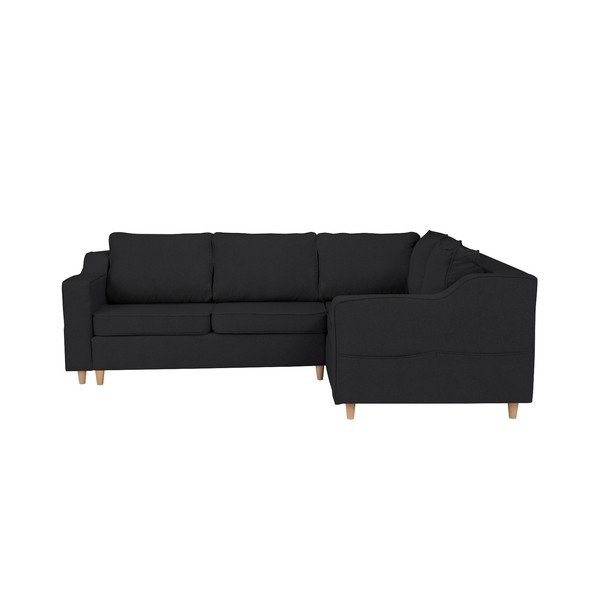 Tmavě šedá rozkládací čtyřmístná pohovka Mazzini Sofas Jonquille, pravý roh-image-1