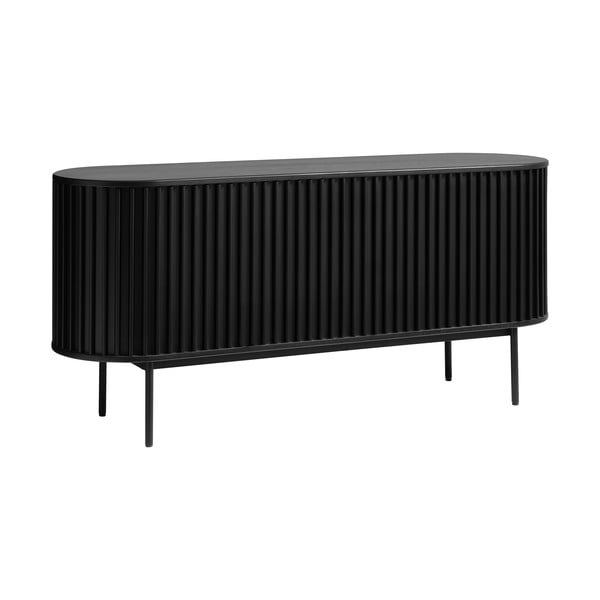 Must tammedekooriga lükandustega madal kummut 73x160 cm Siena - Unique Furniture-image-2