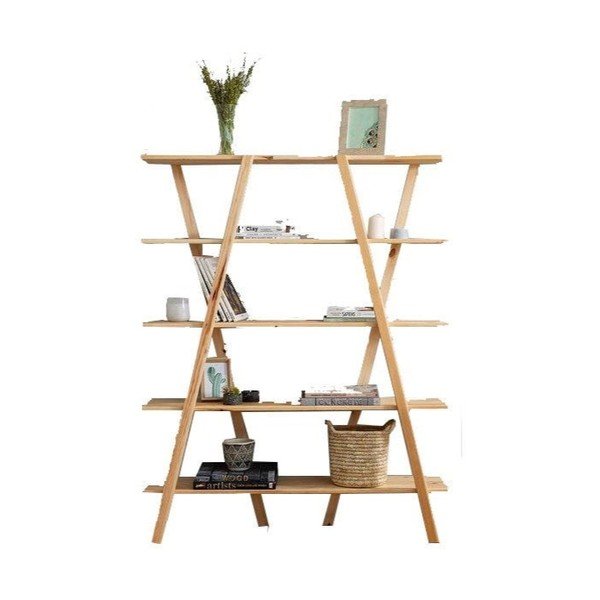 Naturaalset värvi männipuidust raamaturiiul 120x148 cm Perla - Kalune Design-image-2