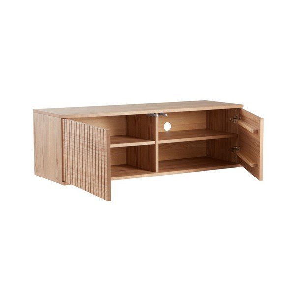 Televiisorilaud saarepuust dekooriga naturaalses värvitoonis 120x38x40 cm Sandviken - Jotex-image-3