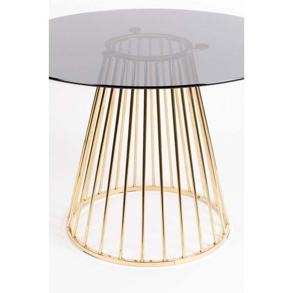 Ümmargune söögilaud klaasist lauaplaadiga ø 104 cm Floris - White Label-image-2