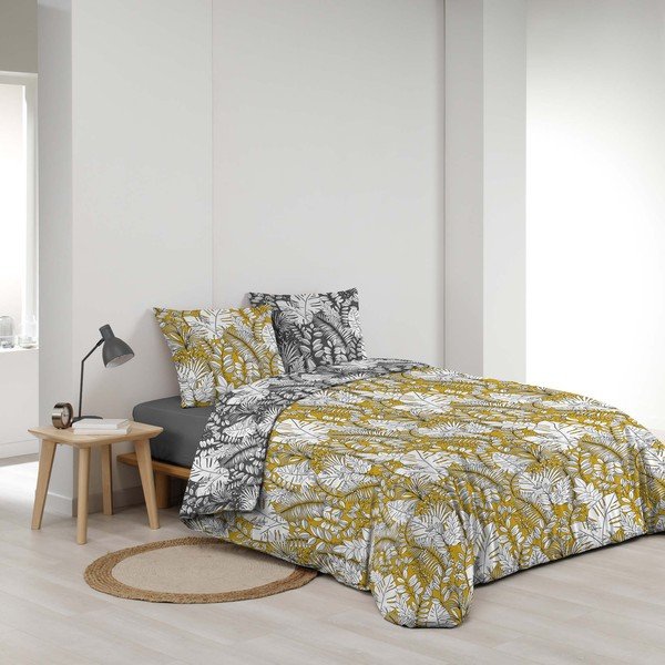 Mikrokiust kollane pikendatud voodipesu kaheinimesevoodile 240x220 cm Calaos - douceur d'intérieur-image-2