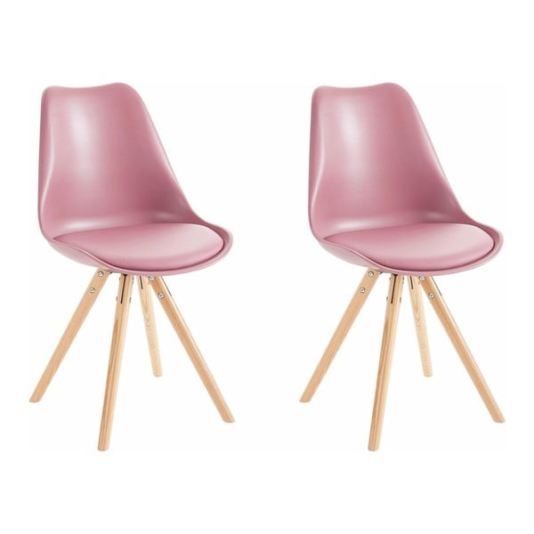 Sada 2 růžových jídelních židlí Støraa Brenda