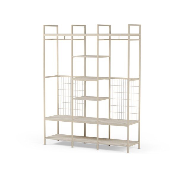 Kreemikas avatud terasest riidekapp 140x179.5x40 cm Amara - Marckeric
