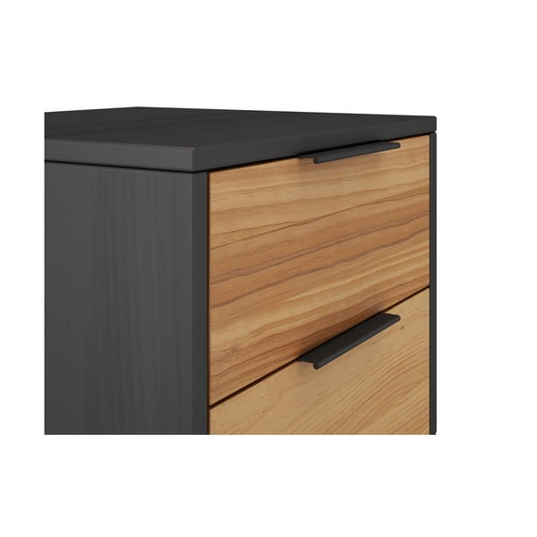 Naturaalset värvi männipuidust öökapp Lavis - Marckeric-image-1