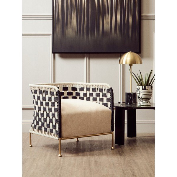 Mustvalge tugitool Satna - Premier Housewares-image-1