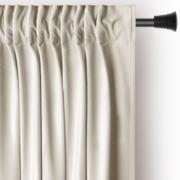 Beež sametist dimout-kardin 140 × 270 cm Pleat – Restilo
