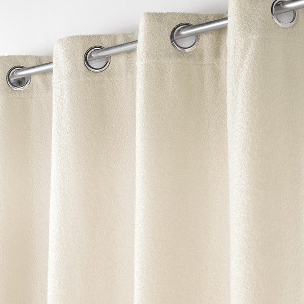 Kreem bukleekangast kardin 140x240 cm Wooly - douceur d'intérieur-image-1