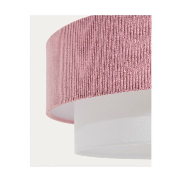 Valge/heleroosa laste lamp tekstiilist varjuga Bianella - Kave Home-image-3