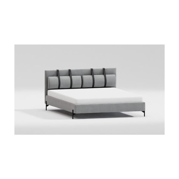 Helehall polsterdatud kaheinimesevoodi koos voodipõhjaga 140x200 cm Tulsa - Ropez-image-2