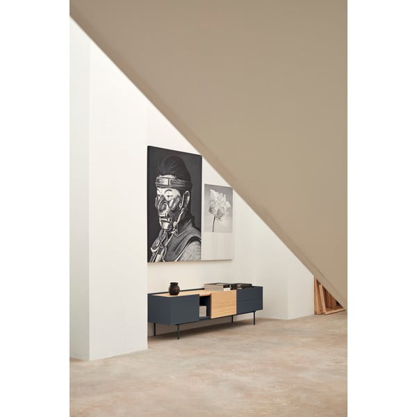 Antratsiitne-puiduvärvi tammedekooriga telerilaud 180x45 cm Otto - Teulat-image-1