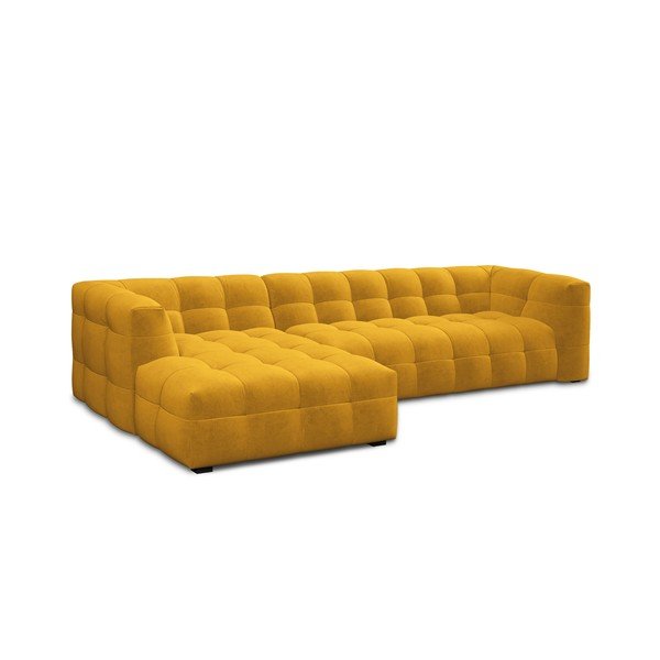 Kollane sametne nurgadiivan , vasakpoolne nurk Vesta - Windsor & Co Sofas-image-3