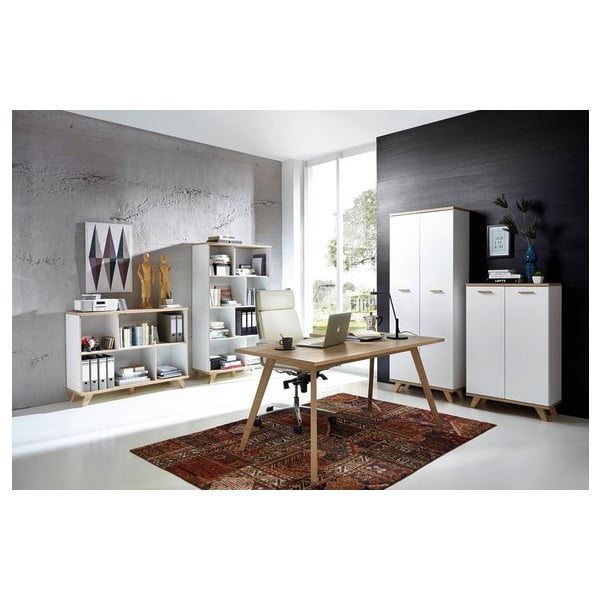 Valge tamme dekoratsiooniga riidekapp 75x193 cm Oslo - Germania-image-2