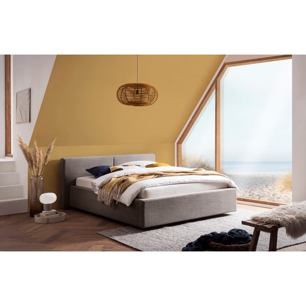 Helepruun kaheinimesevoodi koos panipaigaga 180x200 cm Cube - Meise Möbel-image-1