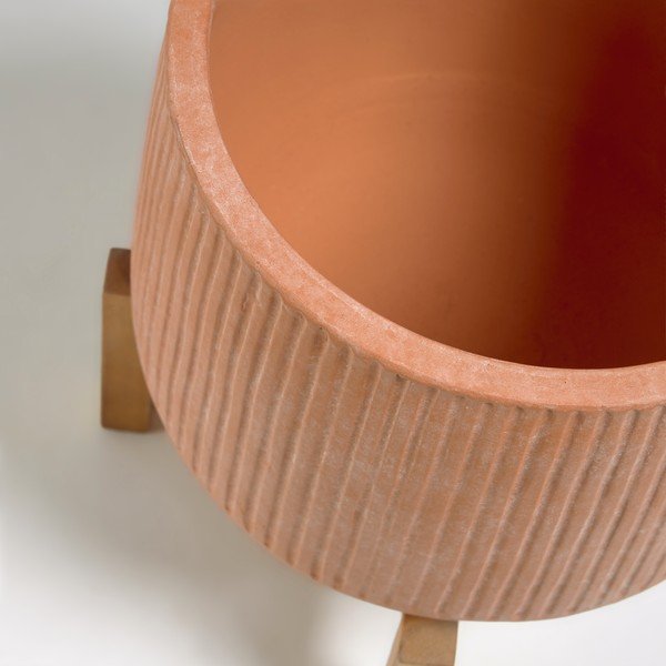 Terrakotast pott puidust alusel , ⌀ 33 cm Denpasar - Kave Home-image-2