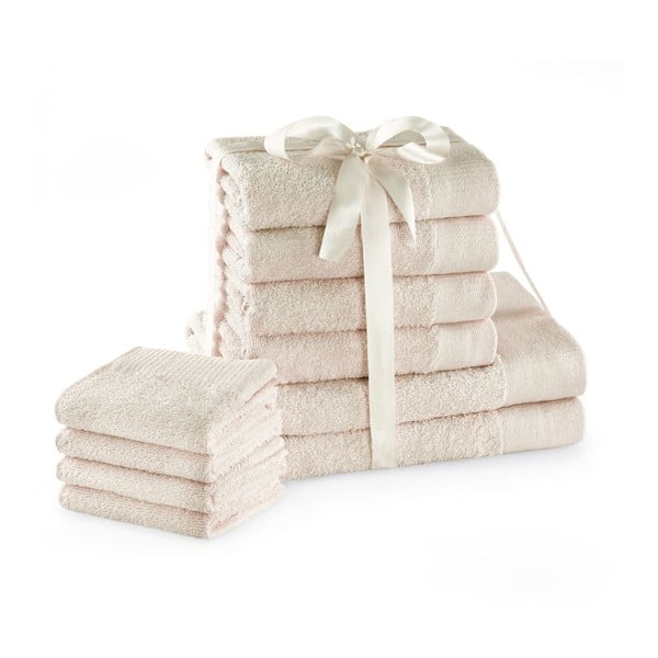 Kreemid froteest puuvillased käterätikud ja saunalinad, komplekt 10 tk Amari – Restilo