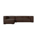 Tumepruun nahast nurgadiivan (vasakpoolne nurk) Madame - Windsor & Co Sofas