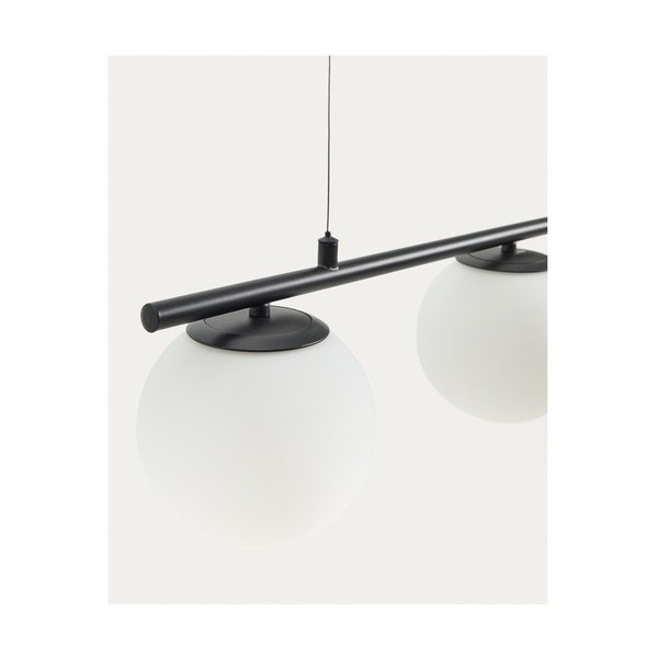 Valge/must metallist ripplamp klaasist varjuga Brisia - Kave Home-image-3