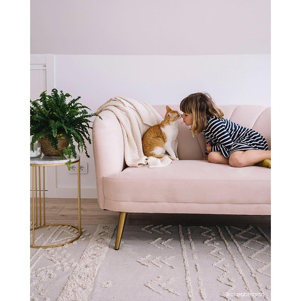 Valge pestav käsitsi kootud puuvillane vaip 140x200 cm Tribu Natural - Lorena Canals-image-4