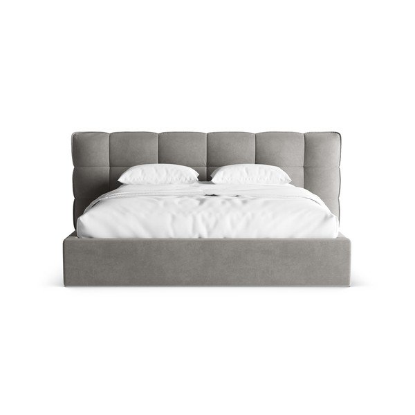 Hall polsterdatud kaheinimesevoodi koos panipaiga ja voodipõhjaga 160x200 cm Eric - Micadoni-image-4