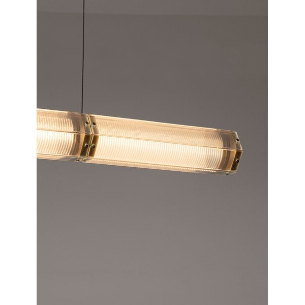 Terasest hämardatav LED-rippvalgusti messingivärvis klaasist varjundiga Essenzo - Nova Luce-image-4