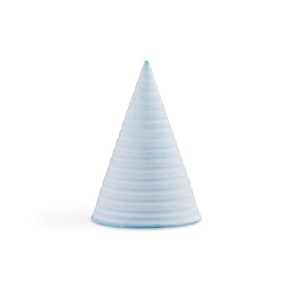 Světle modrá kameninová dekorativní soška Kähler Design Glazed Cone Light Blue, výška 15 cm