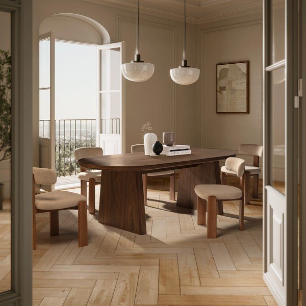 Kreemikad polsterdatud söögitoolid, 2 tk komplektis Nadia - MOME-image-1