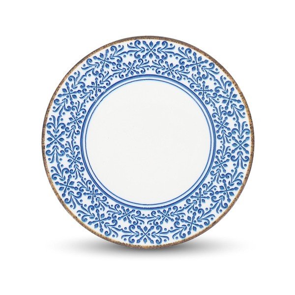 Valge/sinine portselantaldrik ø 25 cm Azul - BonBistro