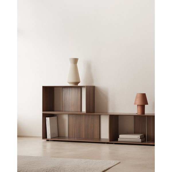 Pähklipuu dekooriga moodulriiulite süsteem 6 tk 168x114 cm Litto - Kave Home-image-1